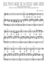 Téléchargez l'arrangement de la partition de Traditionnel-Qui-peut-faire-de-la-voile-sans-vent en PDF pour Chant et piano