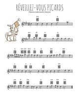 Téléchargez la partition pour saxophone en Mib de la musique chanson--a-boire-reveillez-vous-picards en PDF
