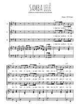 Téléchargez l'arrangement de la partition de Samba lelê en PDF pour trois voix mixtes et piano