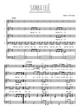 Téléchargez l'arrangement de la partition de Samba lelê en PDF pour 4 voix mixtes et piano