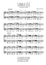 Téléchargez l'arrangement de la partition de Traditionnel-Samba-Lele-en-francais en PDF à deux voix