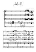 Téléchargez l'arrangement de la partition de Samba Lélé (en français) en PDF pour trois voix mixtes et piano