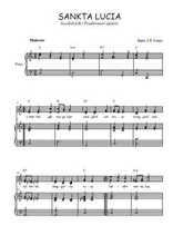 Téléchargez la partition de Sankta Lucia en PDF pour 2 voix égales et piano