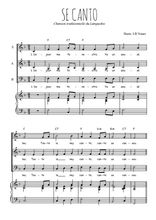 Téléchargez l'arrangement de la partition de Se canto en PDF pour trois voix mixtes et piano