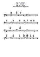 Téléchargez l'arrangement de la partition en Sib de la musique Se canto en PDF
