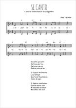 Téléchargez l'arrangement de la partition de Se canto (Languedoc) en PDF à deux voix