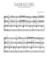Téléchargez l'arrangement de la partition de Shalom Aleichem I en PDF pour deux voix égales et piano