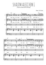 Téléchargez l'arrangement de la partition de Shalom Aleichem I en PDF pour trois voix mixtes et piano