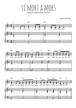 Téléchargez l'arrangement de la partition de Si mort a mors en PDF pour deux voix égales et piano
