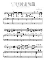 Téléchargez l'arrangement de la partition de Si tu aimes le soleil en PDF pour deux voix égales et piano