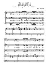 Téléchargez l'arrangement de la partition de Siyahamba en PDF pour trois voix mixtes et piano