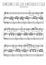 Téléchargez l'arrangement de la partition de sometimes-i-feel-like-a-motherless-child en PDF pour Chant et piano