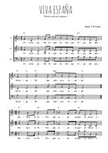 Téléchargez l'arrangement de la partition de hymne-national-espagnol-viva-espana en PDF à trois voix