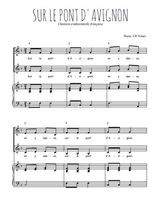 Téléchargez l'arrangement de la partition de Sur le pont d'Avignon en PDF pour deux voix égales et piano