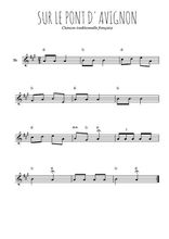 Téléchargez l'arrangement de la partition en Sib de la musique Sur le pont d'Avignon en PDF