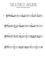 Téléchargez la partition pour saxophone en Mib de la musique comptine-sur-le-pont-d-avignon en PDF