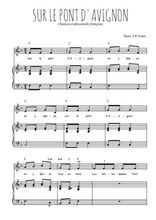 Téléchargez la partition de Sur le pont d'Avignon en PDF pour Chant et piano