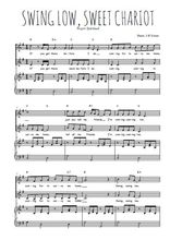 Téléchargez la partition de Swing low, sweet chariot en PDF pour 2 voix égales et piano