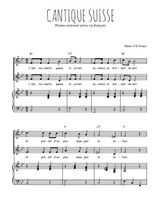 Téléchargez l'arrangement de la partition de Cantique suisse en PDF pour deux voix égales et piano