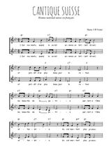 Téléchargez l'arrangement de la partition de Cantique suisse en PDF à deux voix
