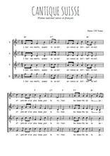 Téléchargez l'arrangement de la partition de Cantique suisse en PDF à quatre voix SATB
