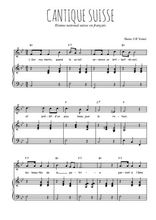 Téléchargez la partition de Cantique suisse en PDF pour Chant et piano
