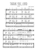 Téléchargez l'arrangement de la partition de Thank you Lord en PDF pour trois voix mixtes et piano