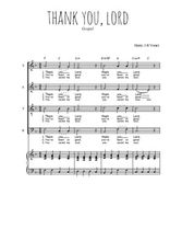 Téléchargez l'arrangement de la partition de Thank you Lord en PDF pour 4 voix mixtes et piano