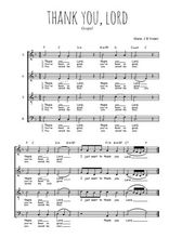 Téléchargez l'arrangement de la partition de Thank you Lord en PDF à quatre voix SATB