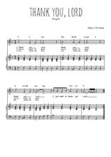 Téléchargez l'arrangement de la partition de Traditionnel-Thank-you-Lord en PDF pour Chant et piano