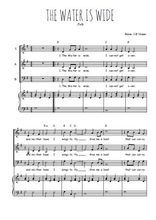 Téléchargez l'arrangement de la partition de The Water is wide en PDF pour trois voix mixtes et piano