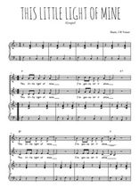 Téléchargez l'arrangement de la partition de This little light of mine en PDF pour deux voix égales et piano