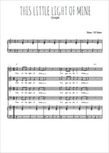 Téléchargez l'arrangement de la partition de This little light of mine en PDF pour 4 voix mixtes et piano