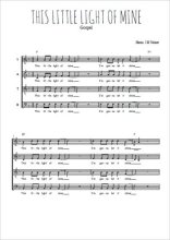 Téléchargez l'arrangement de la partition de This little light of mine en PDF à quatre voix SATB