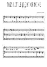 Téléchargez la partition de This little light of mine en PDF pour Chant et piano