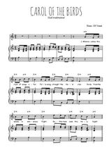 Téléchargez l'arrangement de la partition de Traditionnel-Carol-of-the-birds en PDF pour Chant et piano