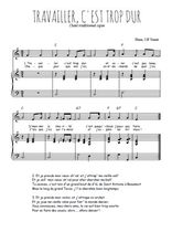 Téléchargez l'arrangement de la partition de quebec-travailler-c-est-trop-dur en PDF pour Chant et piano