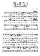 Téléchargez l'arrangement de la partition de Tri martolod en PDF pour trois voix d'hommes et piano