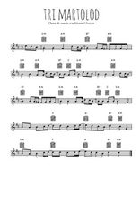 Téléchargez l'arrangement de la partition pour sax en Mib de la musique Tri martolod en PDF