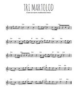 Téléchargez la partition de la musique Tri martolod en PDF, pour flûte traversière