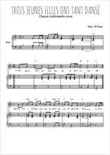 Téléchargez l'arrangement de la partition de suisse-trois-jeunes-filles-ont-tant-danse en PDF pour Chant et piano