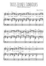 Téléchargez l'arrangement de la partition de comptine-trois-jeunes-tambours en PDF pour Chant et piano