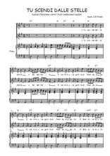 Téléchargez l'arrangement de la partition de Tu scendi dalle stelle en PDF pour deux voix égales et piano