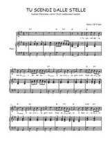 Téléchargez l'arrangement de la partition de Traditionnel-Tu-scendi-dalle-stelle en PDF pour Chant et piano