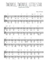 Téléchargez l'arrangement de la partition de Traditionnel-Twinkle-twinkle-little-star en PDF à deux voix