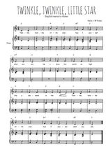 Téléchargez l'arrangement de la partition de twinkle-twinkle-little-star en PDF pour Chant et piano