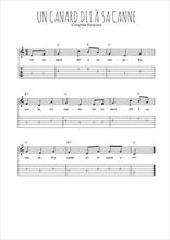 Téléchargez la tablature de la musique Traditionnel-Un-canard-dit-a-sa-canne en PDF