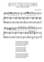 Téléchargez la partition de Un petit pouce qui danse en PDF pour Chant et piano