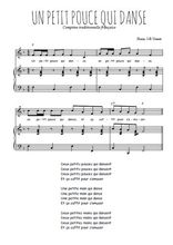 Téléchargez l'arrangement de la partition de Traditionnel-Un-petit-pouce-qui-danse en PDF pour Chant et piano