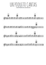 Téléchargez l'arrangement de la partition pour sax en Mib de la musique Un poquito cantas en PDF